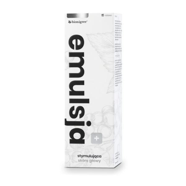Kartonowe pudełko emulsja stymulująca skórę głowy.