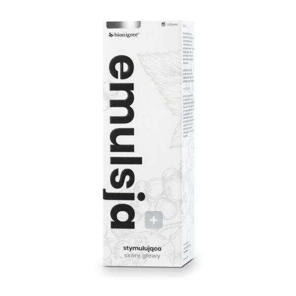 Kartonowe pudełko emulsja stymulująca skórę głowy.